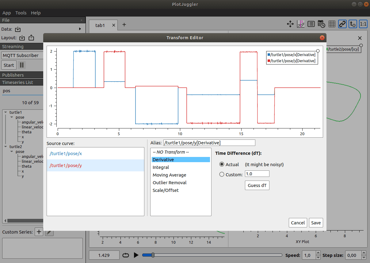 PlotJuggler Lua Custom Functions: Computing Power and Tracking Error for G1